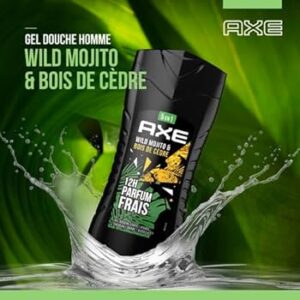 axe gel douche homme 5en1 wild 24h hydratant 87% d'ingrédients d'origine naturelle parfum mojito & bois de cèdres 250ml