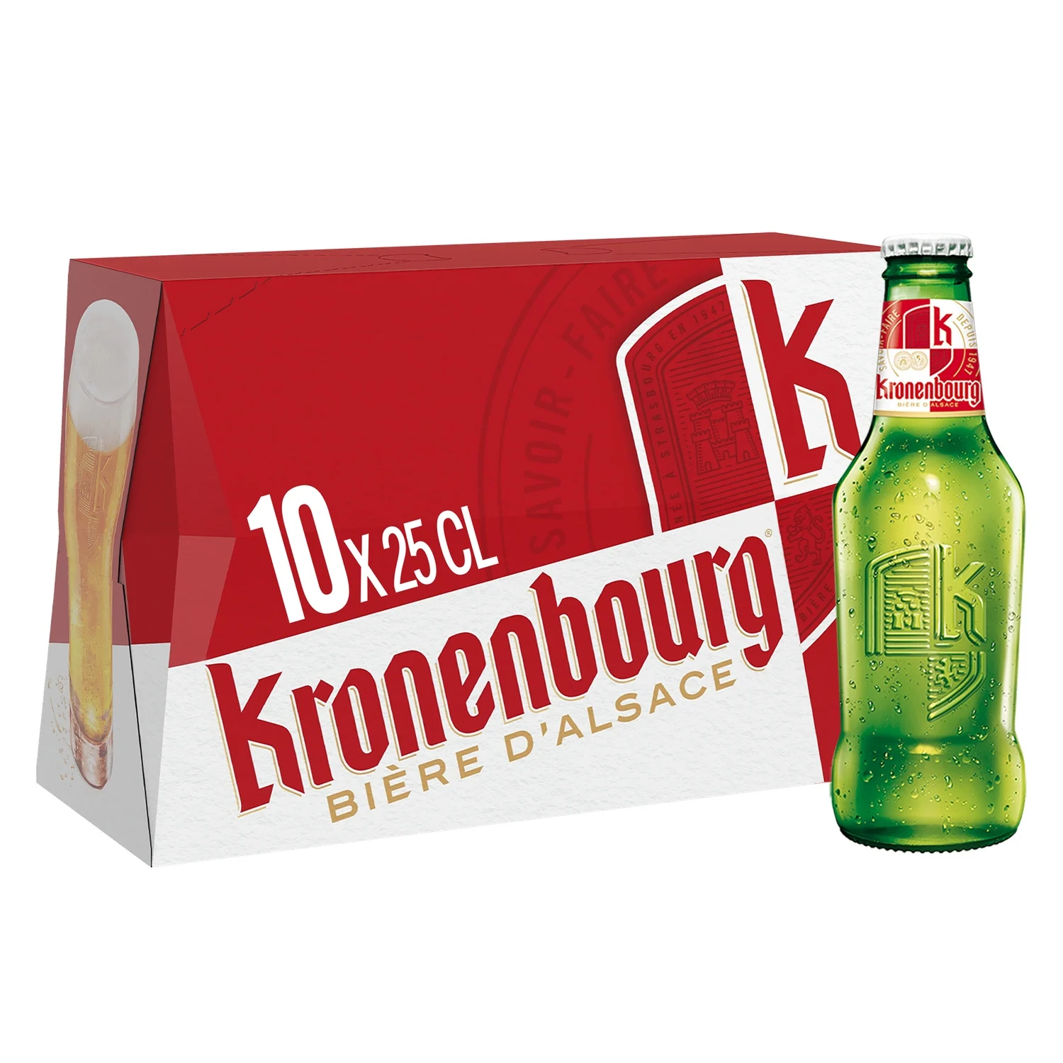 bière blonde d'alsace 4,2% kronenbourg le pack de bouteilles10x25cl bière blonde d'alsace 4,2% kronenbourg le pack de bouteilles10x25cl