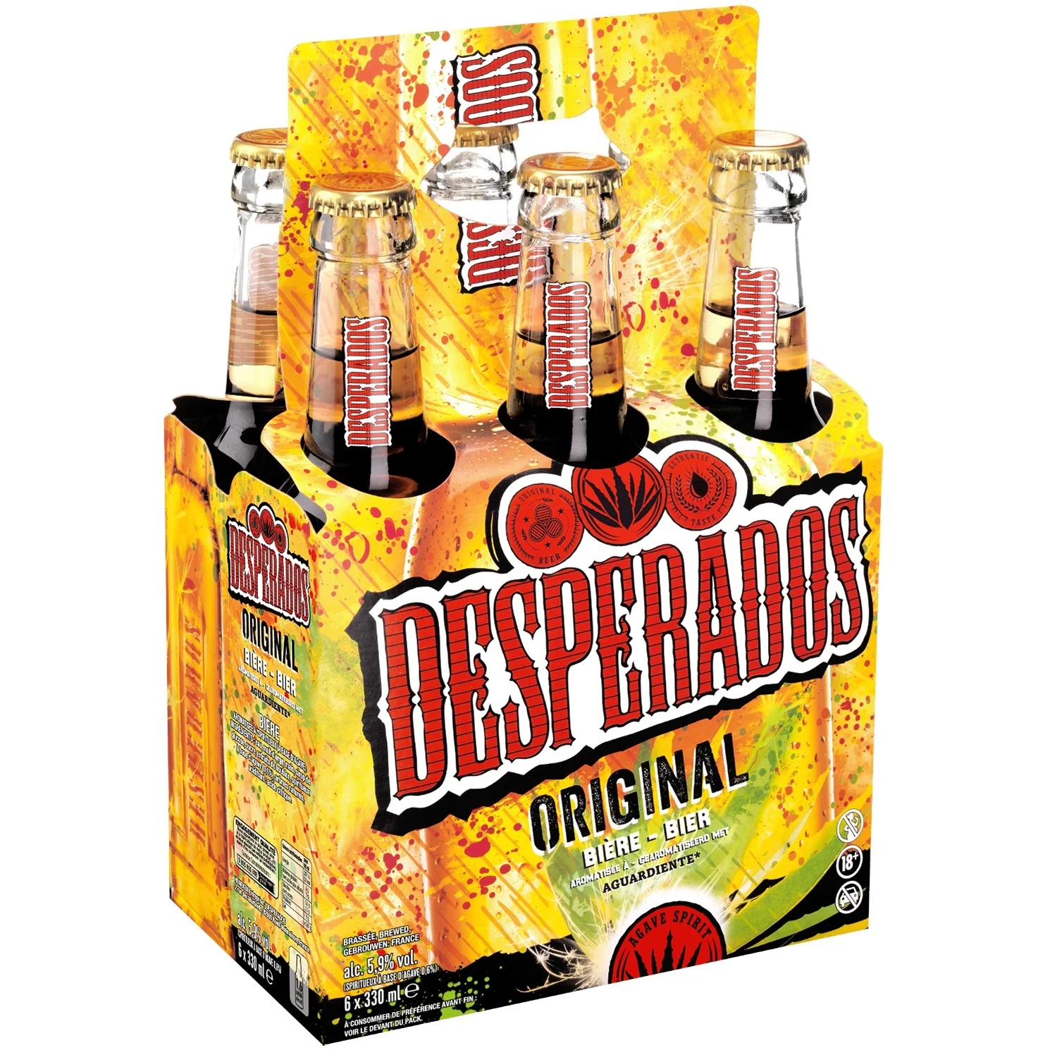 bière aromatisée au spiritueux à base d'agave et 5,9% desperados le pack de bouteilles6x33cl bière aromatisée au spiritueux à base d'agave et 5,9% desperados le pack de bouteilles6x33cl