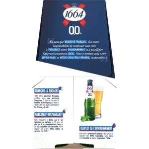 bière blonde sans alcool 0,0% 1664 le pack de bouteilles6x25cl