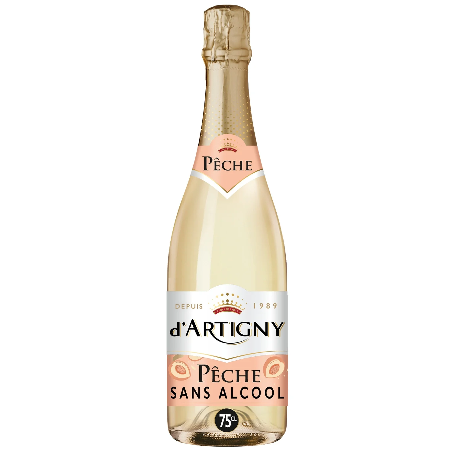 boisson effervescente sans alcool pêche d'artigny la bouteille de 75cl boisson effervescente sans alcool pêche d'artigny la bouteille de 75cl