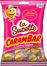 Bonbons sucettes au caramel CARAMBAR Le sachet de 84G