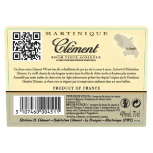 rhum vieux agricole vieilli en fûts de chêne clement la bouteille de 70 cl