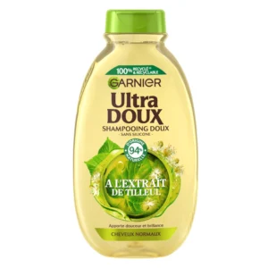 shampoing cheveux normaux douceur et brillance extrait de tilleul ultra doux garnier le flacon de 300ml