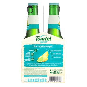 bière aromatisée jus d'ananas et citron vert sans alcool 0,0% tourtel twist le pack de bouteilles6x27.5cl