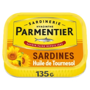 sardines huile de tournesol | parmentier la boite de 135g