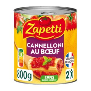 plat familial cannelloni pur bœuf zapetti la boîte de 800g