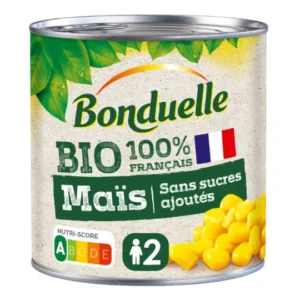 maïs sans sucres ajoutés bio bonduelle la boîte de 285g