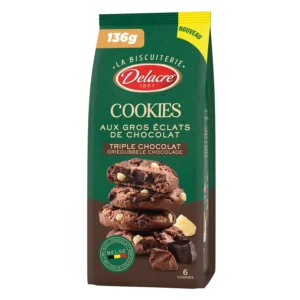 cookies triple chocolat delacre cookies 136g