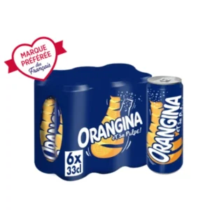 soda à l'orange et sa pulpe orangina le pack de 6 canettes de 33cl
