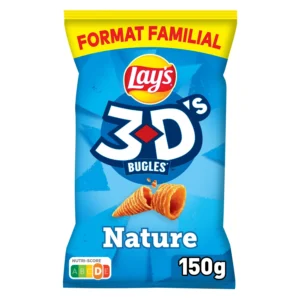 biscuits apéritifs saveur nature format familial lay's 3d le sachet de 150g