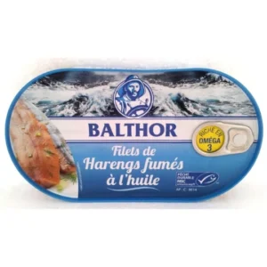 harengs fumés à l'huile balthor la boite de 190g