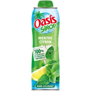 sirop menthe citron oasis : la bouteille de 75 cl