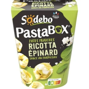 box tortellini ricotta épinards sauce parmesan sodebo la box de 280g