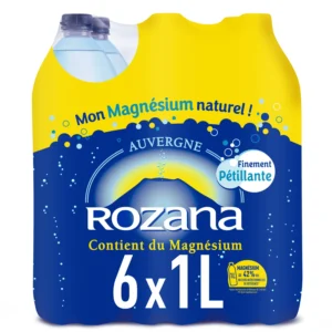 eau minérale naturelle gazeuse rozana le pack de 6 bouteilles de 1l
