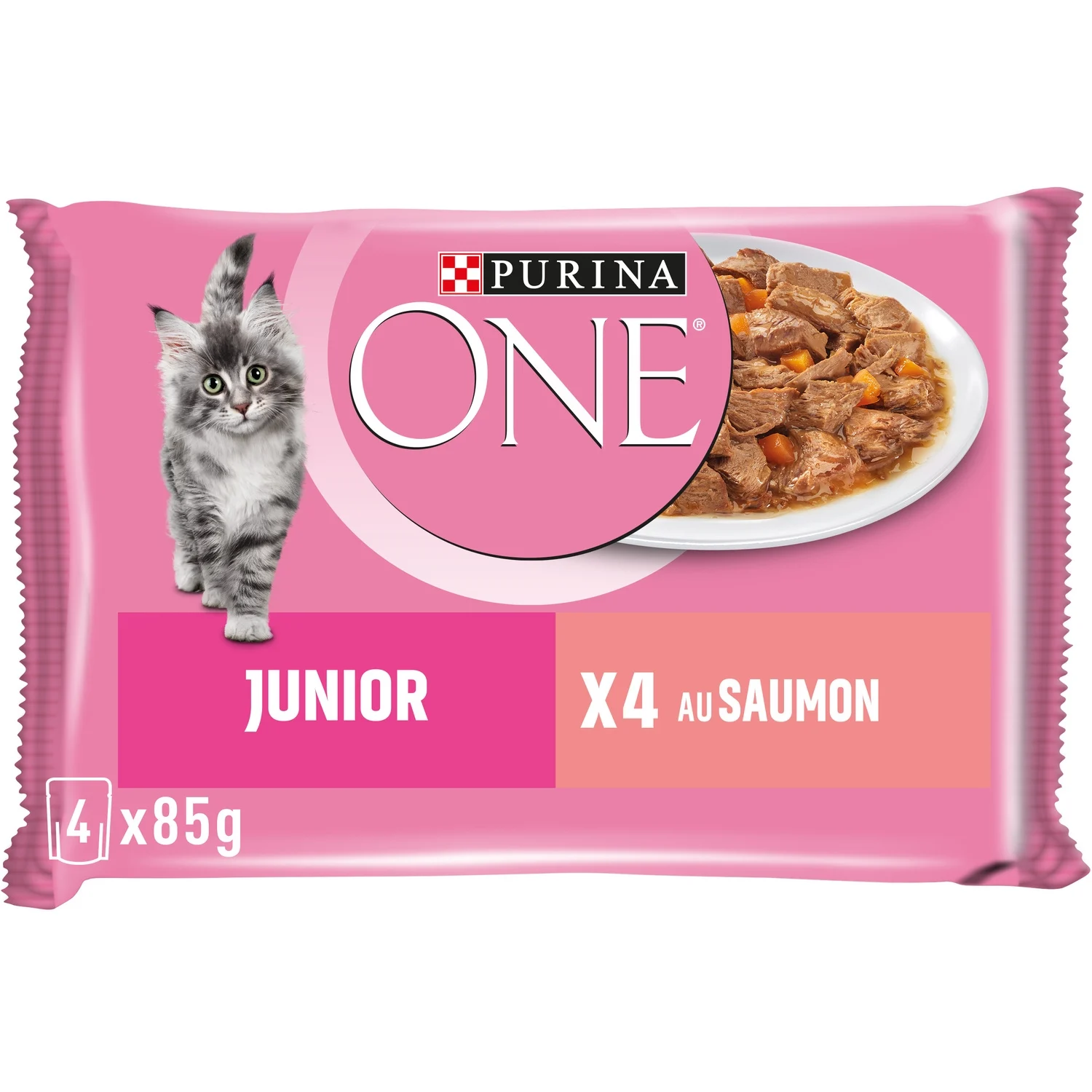 pâtée pour chat junior en sauce saumon purina one les 4 sachets de 85g pâtée pour chat junior en sauce saumon purina one les 4 sachets de 85g