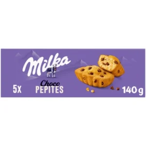 gâteaux moelleux aux pépites de chocolat choco pépites milka la boîte de 5 sachets 140 g