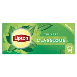 thé vert classique lipton la boite de 30 sachets