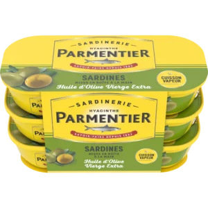 sardines huile d'olive vierge extra parmentier 3x55g "lot de 3 portions individuelles"