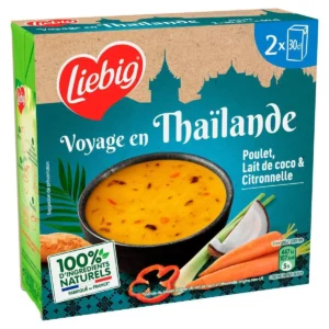 soupe voyage en thaïlande poulet, lait de coco et citronelle 2x30cl