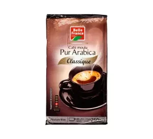 café moulu pur arabica doux 250g belle france