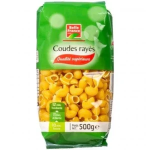 pâtes coudes rayés 500g belle france