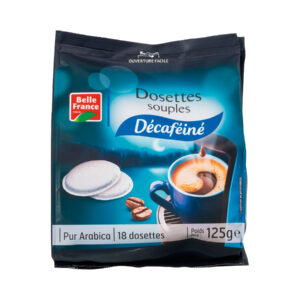 18 dosettes souples décaféiné pur arabica 125g belle france