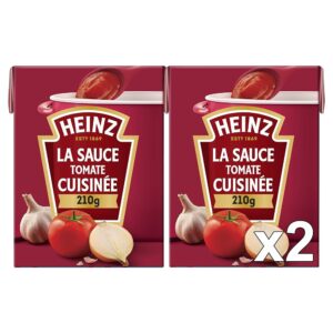heinz sauce tomate cuisinee à l'ail/oignons, 2 x 210 g