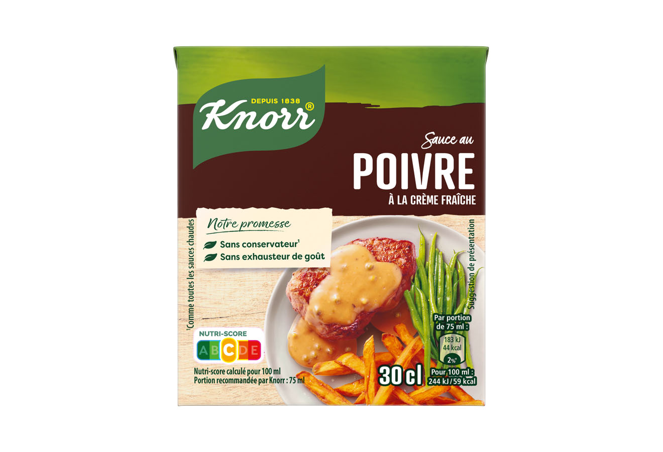 sauce poivre crème fraîche knorr la brique de 30 cl sauce poivre crème fraîche knorr la brique de 30 cl