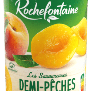 demi peche au jus en tranche 100% fruit rochefontaine 410g