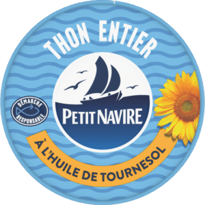 thon entier à l'huile de tournesol | petit navire la boite de 160g