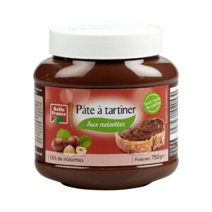 pâte à tartiner sans huile de palme, 13% de noisettes (belle france, 750g)
