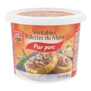 belle france rillette du mans véritables pur porc 220g