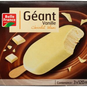 belle france crème glacée géant vanille chocolat blanc 3x120ml