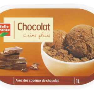 belle france crème glacée chocolat avec des copeaux de chocolat 1l /505g