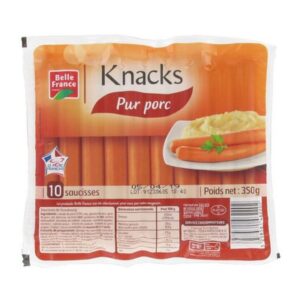 saucisses knacks pur porc x10 belle france 350g