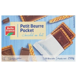 petit beurre pocket choco lait x 20 bf etui 250 g