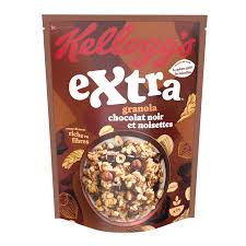 céréales extra chocolat noir noisettes kellogg's le sachet de 500g