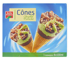 6 cones chocolat pistache – belle france – 720 ml (6 * 120 ml)