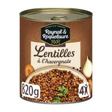 plat familial lentilles cuisinées raynal et roquelaure la boite de 820g