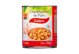 4/4 champignons de paris entiers 1er choix 780g belle france